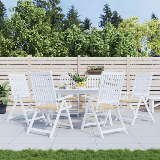 Gartenstuhl-Kissen 6 Stk. Beige 40x40x4 cm Oxford-Gewebe