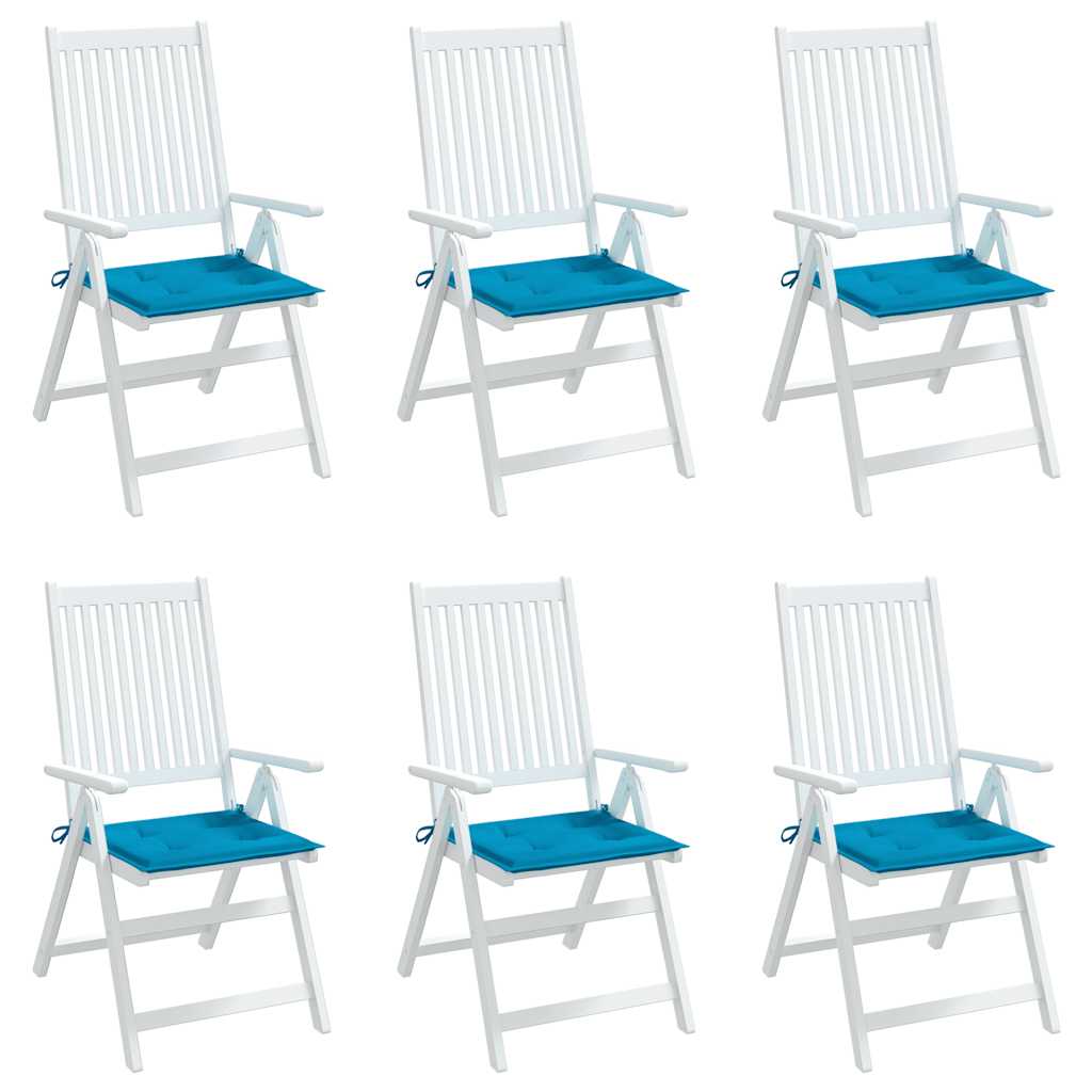 Gartenstuhl-Kissen 6 Stk. Blau 40x40x3 cm Oxford-Gewebe