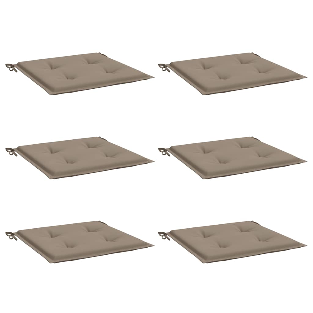 Gartenstuhl-Kissen 6 Stk. Taupe 40x40x4 cm Oxford-Gewebe
