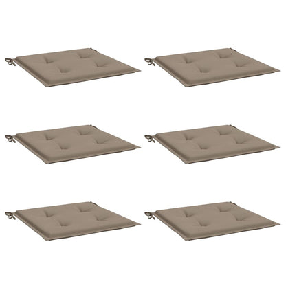 Gartenstuhl-Kissen 6 Stk. Taupe 40x40x4 cm Oxford-Gewebe