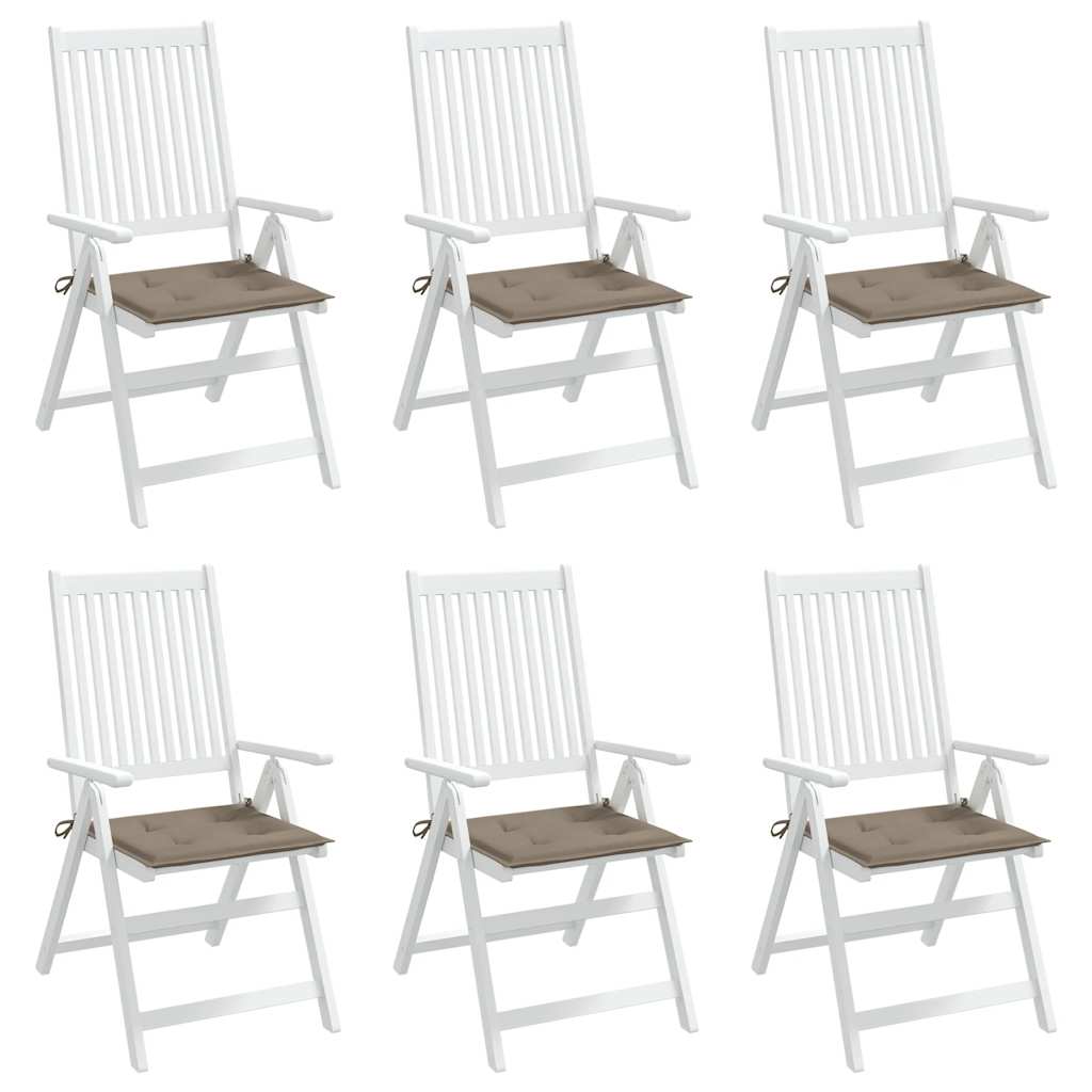 Gartenstuhl-Kissen 6 Stk. Taupe 40x40x4 cm Oxford-Gewebe