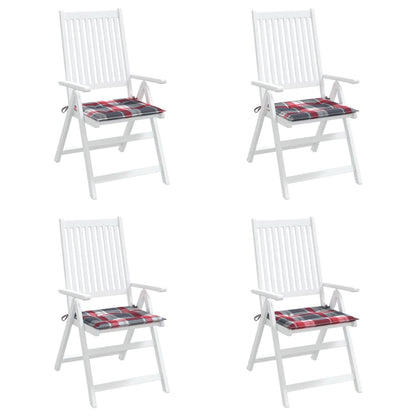 Gartenstuhl-Kissen 4Stk. Rot Karomuster 40x40x3cm Oxford-Gewebe