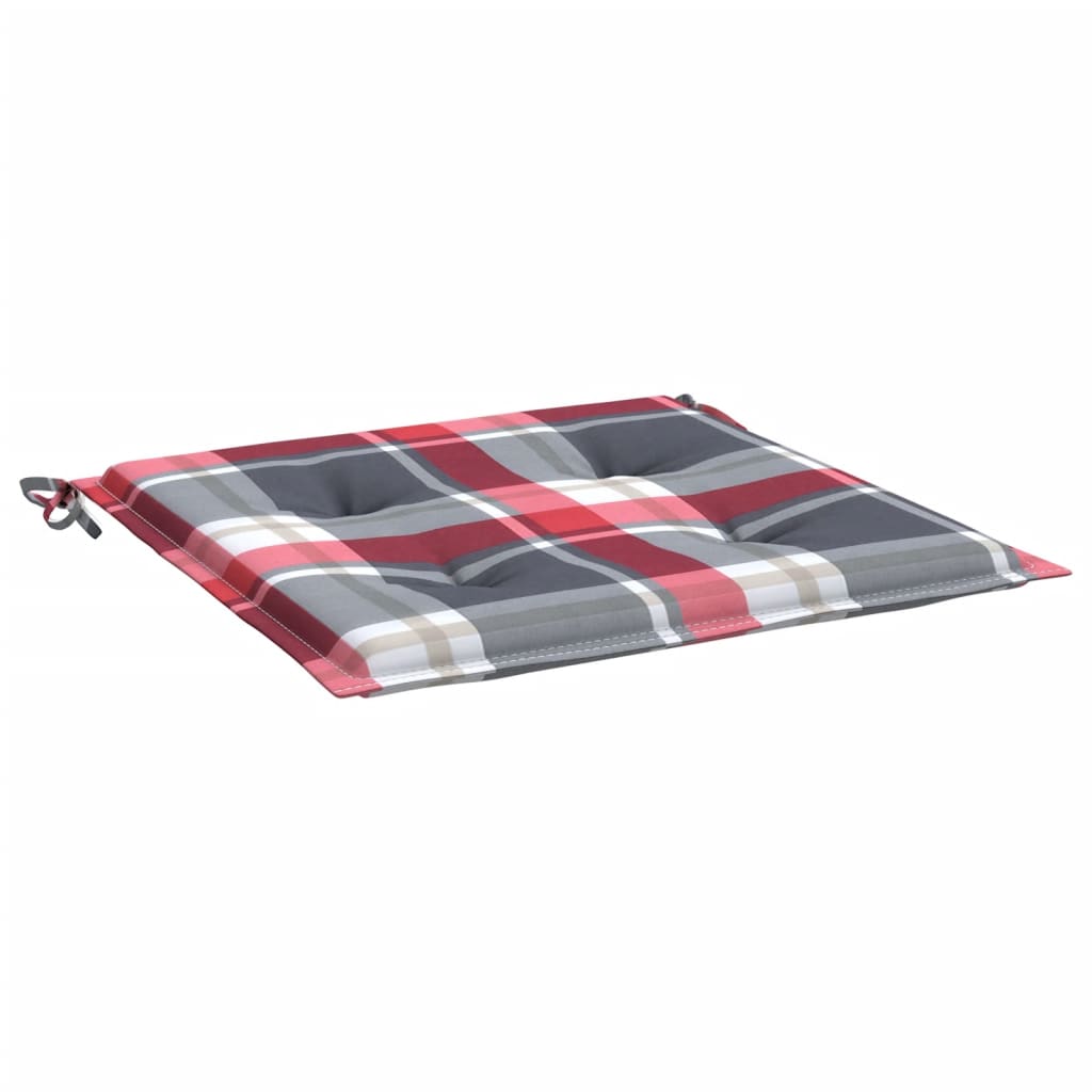 Gartenstuhl-Kissen 6Stk. Rot Karomuster 40x40x3cm Oxford-Gewebe