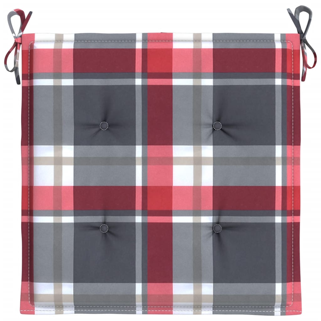 Gartenstuhl-Kissen 6Stk. Rot Karomuster 40x40x3cm Oxford-Gewebe