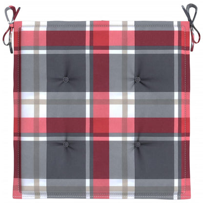 Gartenstuhl-Kissen 6Stk. Rot Karomuster 40x40x3cm Oxford-Gewebe