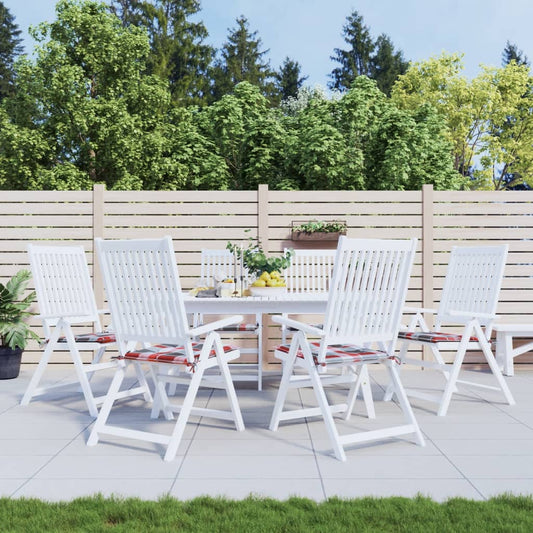 Gartenstuhl-Kissen 6Stk. Rot Karomuster 40x40x3cm Oxford-Gewebe