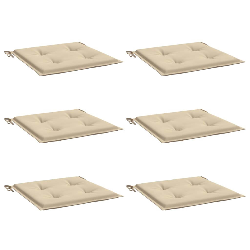 Gartenstuhl-Kissen 6 Stk. Beige 50x50x4 cm Oxford-Gewebe