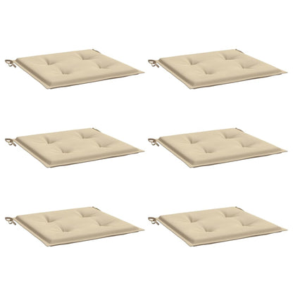 Gartenstuhl-Kissen 6 Stk. Beige 50x50x4 cm Oxford-Gewebe