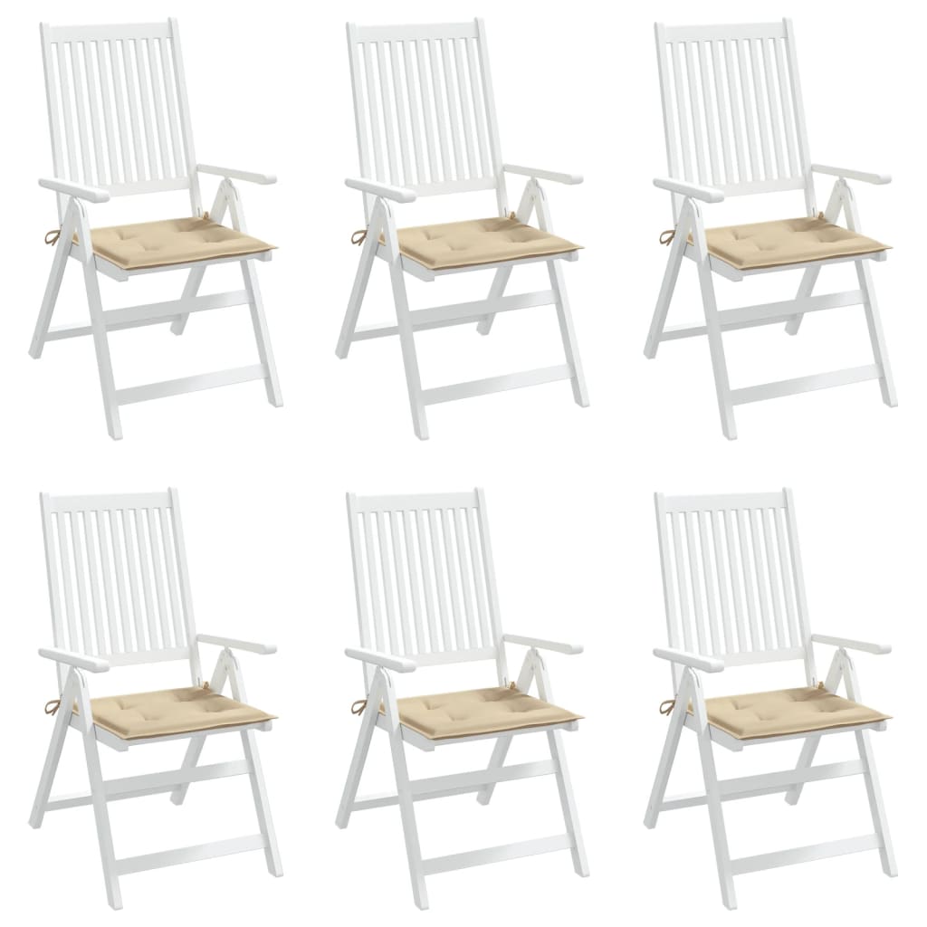 Gartenstuhl-Kissen 6 Stk. Beige 50x50x4 cm Oxford-Gewebe
