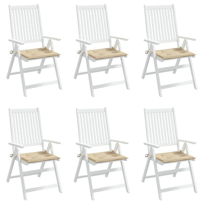 Gartenstuhl-Kissen 6 Stk. Beige 50x50x4 cm Oxford-Gewebe