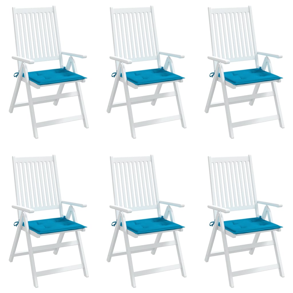 Gartenstuhl-Kissen 6 Stk. Blau 50x50x3 cm Oxford-Gewebe