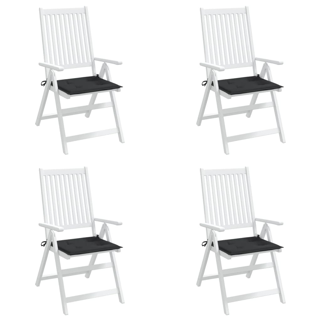 Gartenstuhl-Kissen 4 Stk. Schwarz 50x50x3 cm Oxford-Gewebe