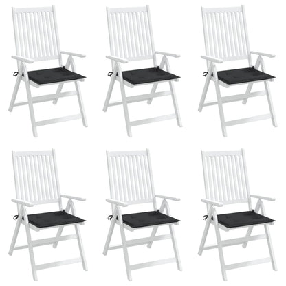 Gartenstuhl-Kissen 6 Stk. Schwarz 50x50x3 cm Oxford-Gewebe