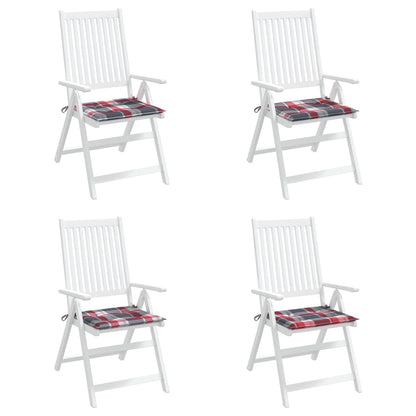 Gartenstuhl-Kissen 4Stk. Rot Karomuster 50x50x3cm Oxford-Gewebe