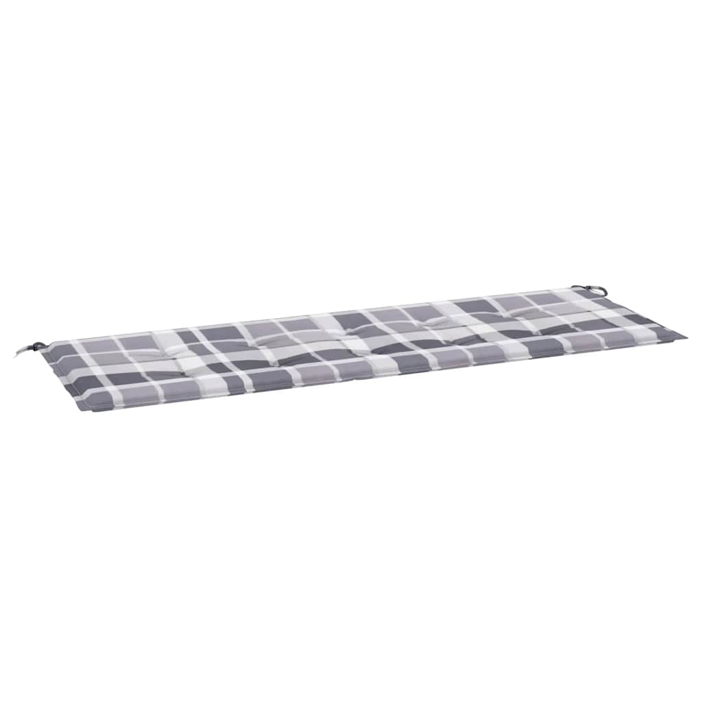 Gartenbank-Auflage Grau Karomuster 150x50x4 cm Oxford-Gewebe