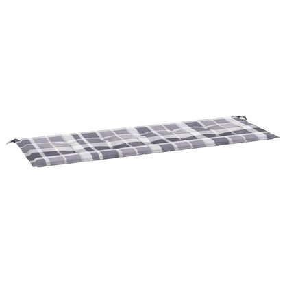 Gartenbank-Auflage Grau Karomuster 150x50x4 cm Oxford-Gewebe