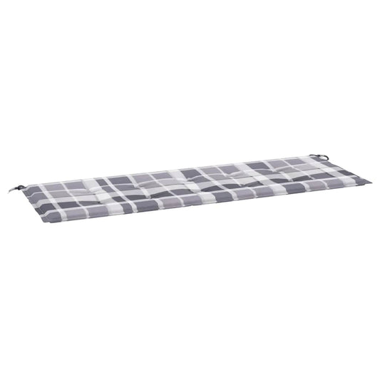 Gartenbank-Auflage Grau Karomuster 150x50x4 cm Oxford-Gewebe