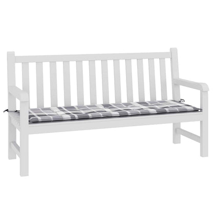 Gartenbank-Auflage Grau Karomuster 150x50x4 cm Oxford-Gewebe
