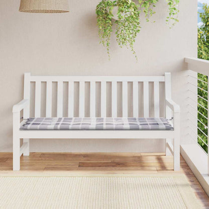 Gartenbank-Auflage Grau Karomuster 150x50x4 cm Oxford-Gewebe