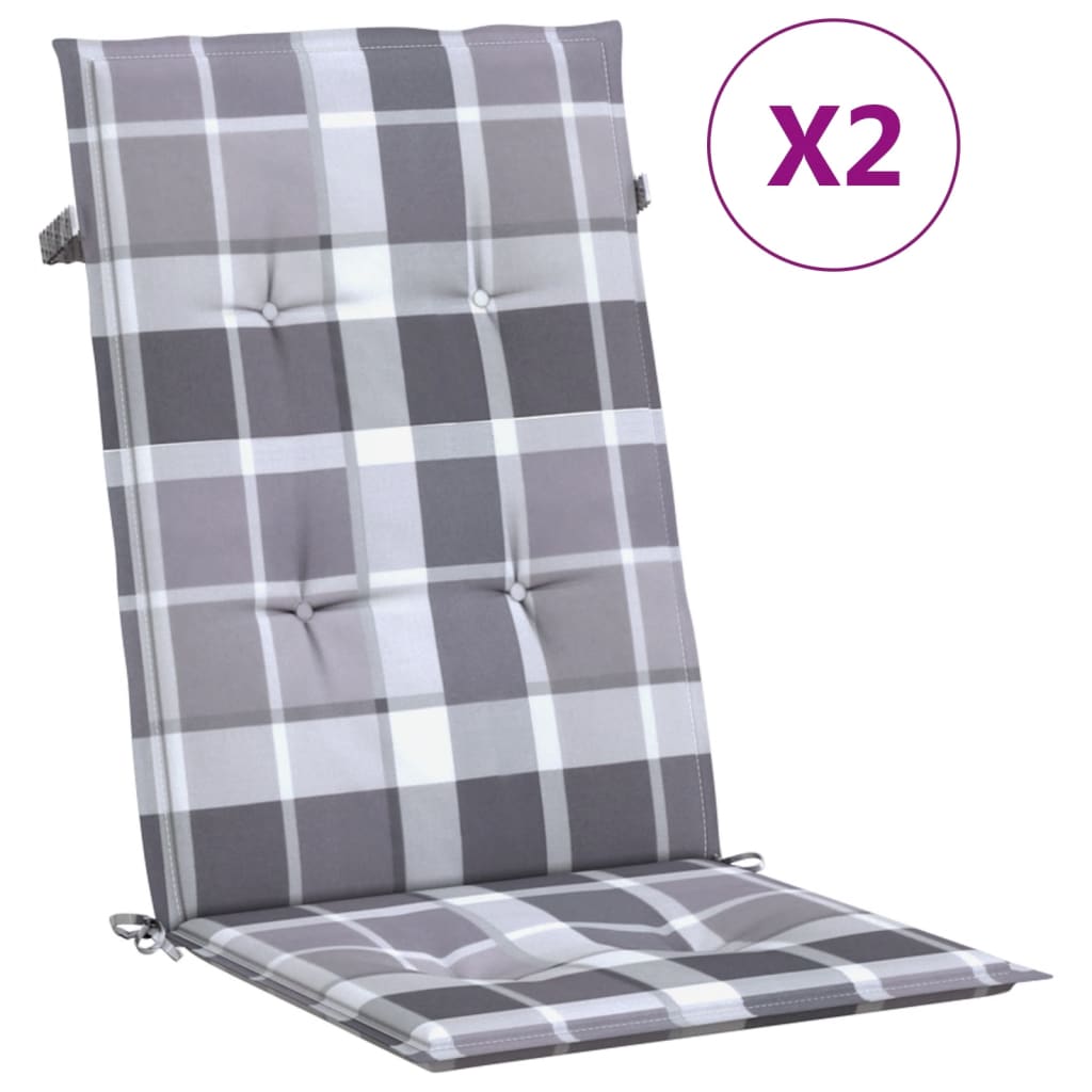 Gartenstuhlauflagen für Hochlehner 2 Stk. 120x50x3cm Stoff