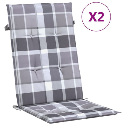 Gartenstuhlauflagen für Hochlehner 2 Stk. 120x50x3cm Stoff