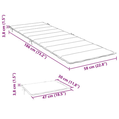 Sonnenliegen-Auflage Anthrazit 186x58x4 cm Oxford-Gewebe