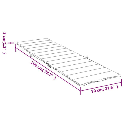 Sonnenliegen-Auflage Rot Karomuster 200x70x3 cm Oxford-Gewebe