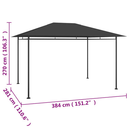 Pavillon 384x281x270 cm Anthrazit 180 g/m²