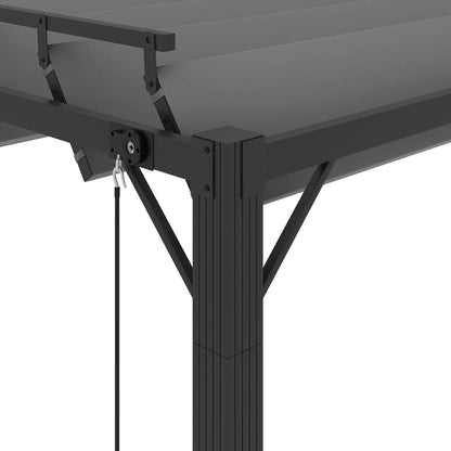 Pergola mit Lamellendach 3x4 m Anthrazit Stoff und Aluminium