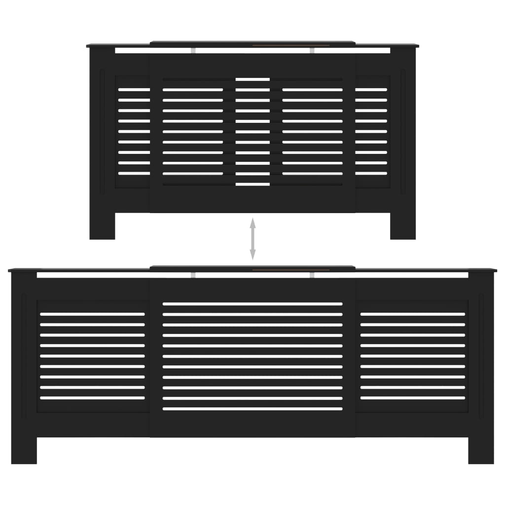 MDF Heizkörperverkleidung Schwarz 205 cm