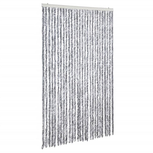 Insektenschutz-Vorhang Weiß und Grau 118x220 cm Chenille