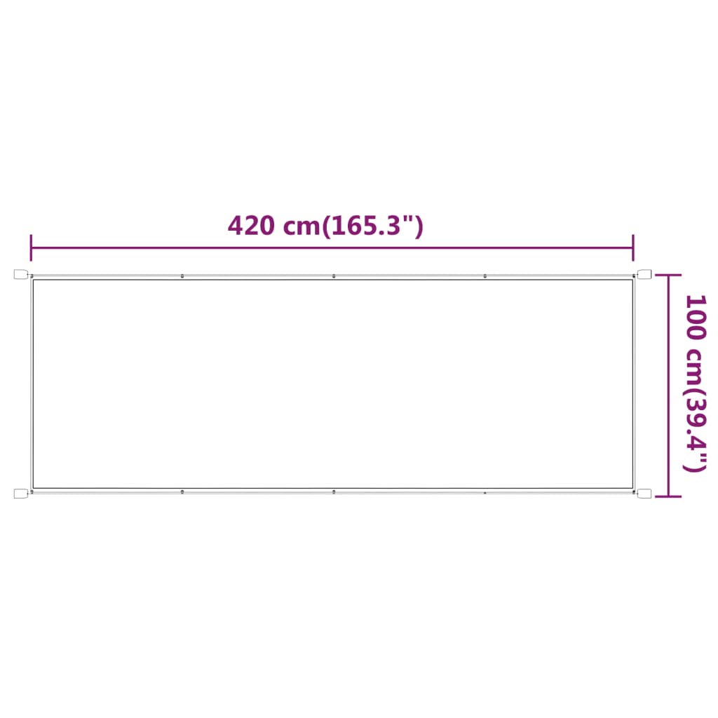 Senkrechtmarkise Weiß 100x420 cm Oxford-Gewebe