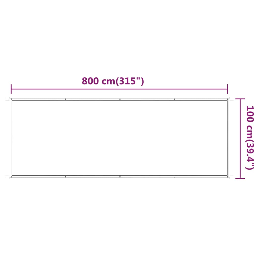 Senkrechtmarkise Weiß 100x800 cm Oxford-Gewebe