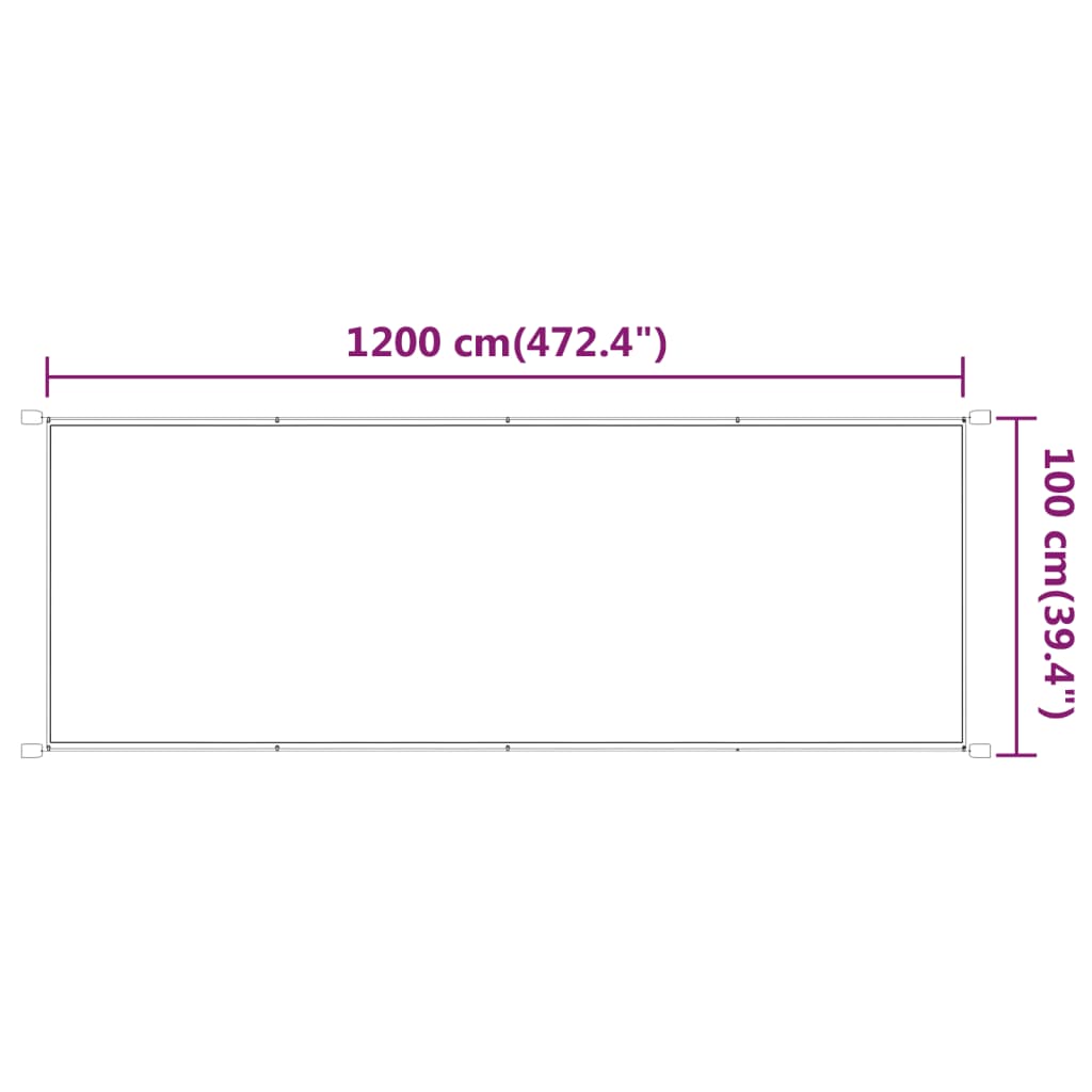 Senkrechtmarkise Weiß 100x1200 cm Oxford-Gewebe