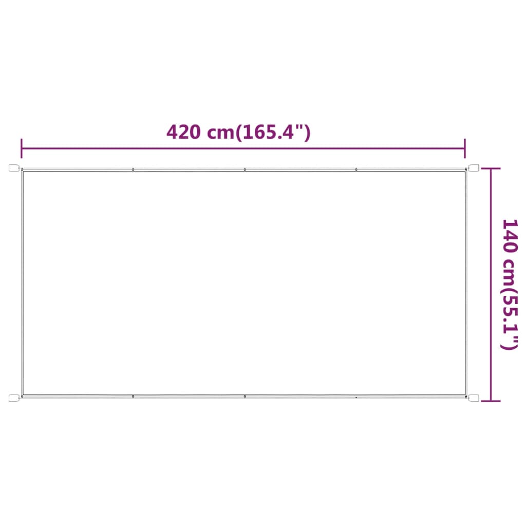 Senkrechtmarkise Weiß 140x420 cm Oxford-Gewebe