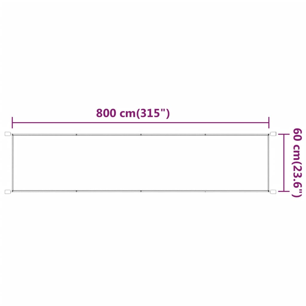 Senkrechtmarkise Anthrazit 60x800 cm Oxford-Gewebe