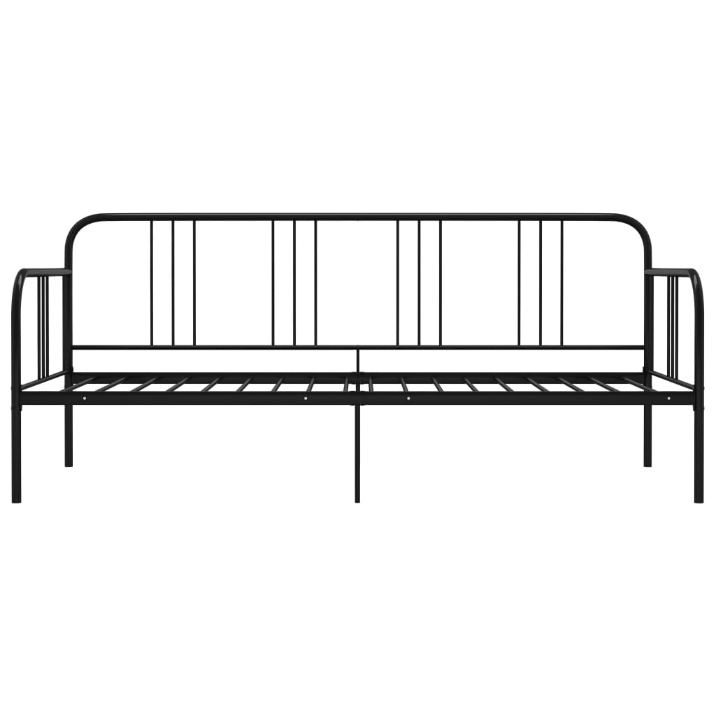 Schlafsofa Bettgestell Schwarz Metall 90x200 cm