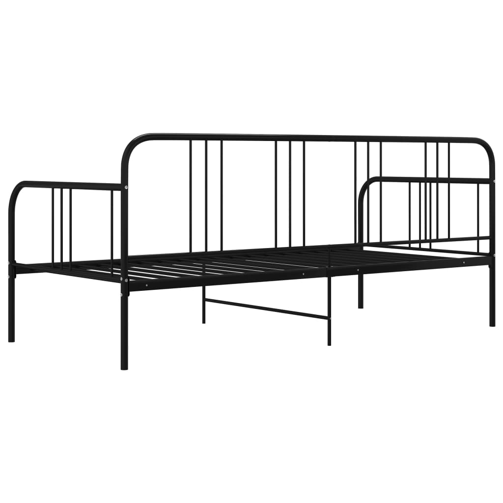 Schlafsofa Bettgestell Schwarz Metall 90x200 cm