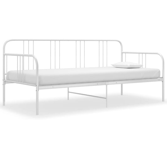 Schlafsofa Bettgestell Weiß Metall 90x200 cm