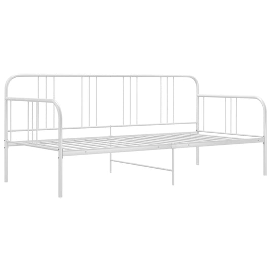 Schlafsofa Bettgestell Weiß Metall 90x200 cm