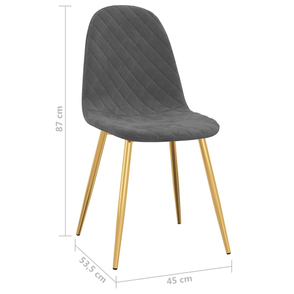 Esszimmerstühle 2 Stk. Dunkelgrau Samt
