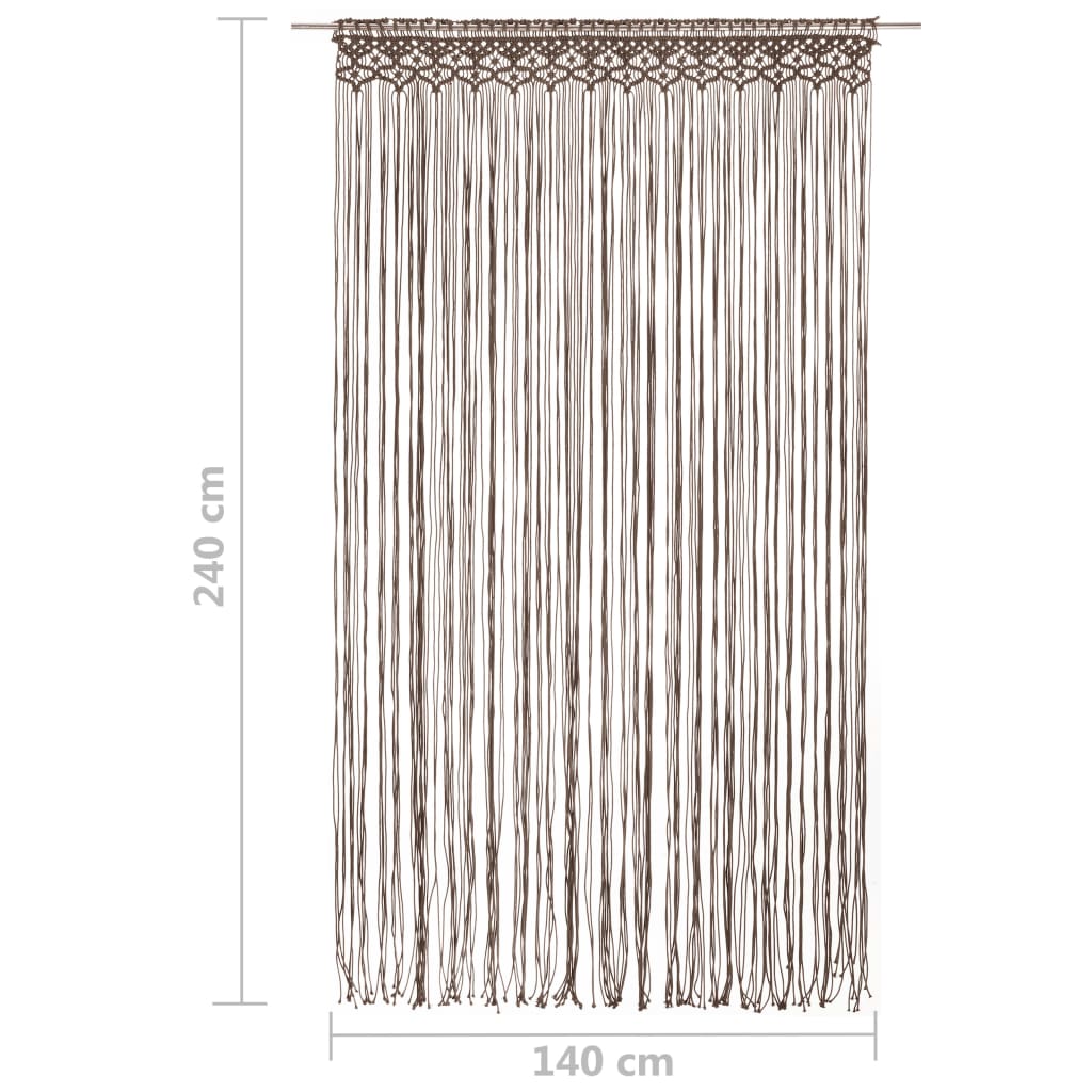 Makramee Vorhang Taupe 140x240 cm Baumwolle