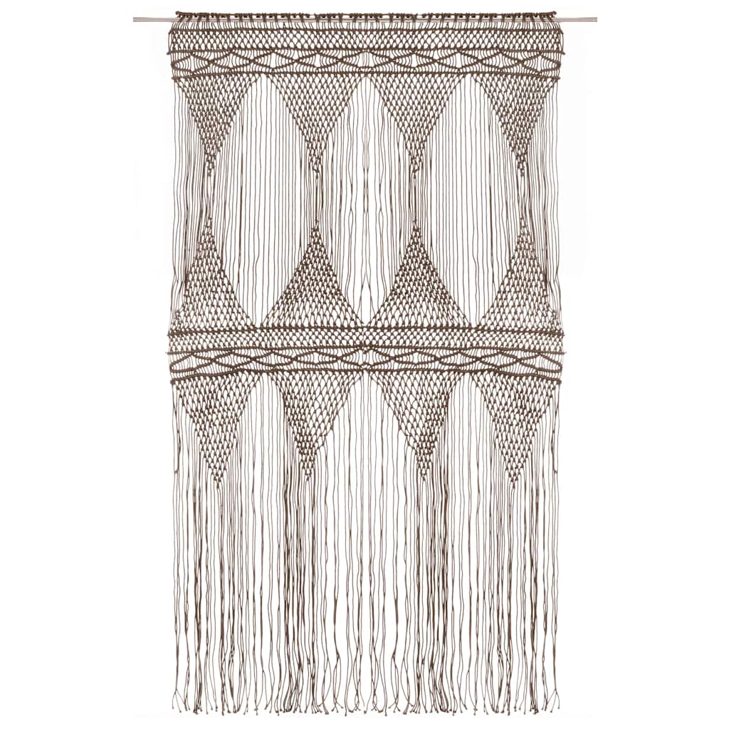 Makramee Vorhang Taupe 140x240 cm Baumwolle