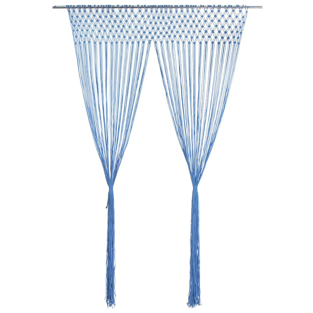 Makramee Vorhang Blau 140x240 cm Baumwolle