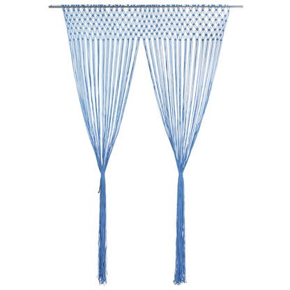 Makramee Vorhang Blau 140x240 cm Baumwolle