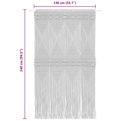 Makramee Vorhang Anthrazit 140x240 cm Baumwolle