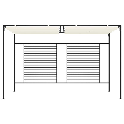 Pavillon mit Ausziehbarem Dach 3x4x2,3 m Cremeweiß 180 g/m²