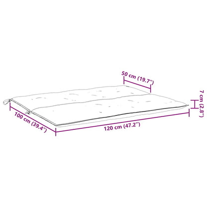 Gartenbank-Auflage Anthrazit 120x(50+50)x7 cm Oxford-Gewebe
