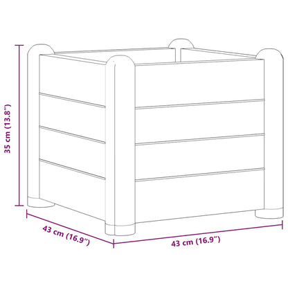 Garten-Hochbeet PP Mokka 43x43x35 cm