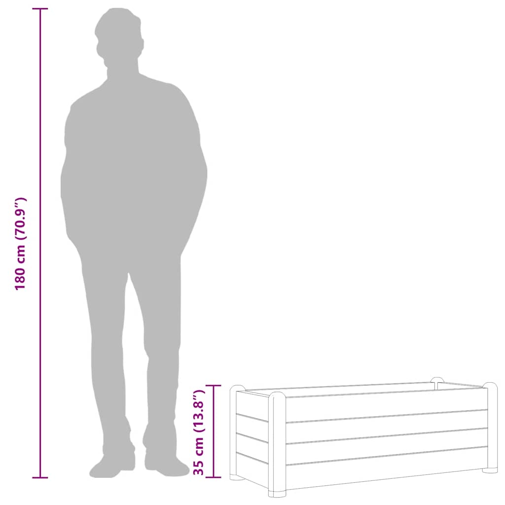 Garten-Hochbeet PP Weiß 100x43x35 cm